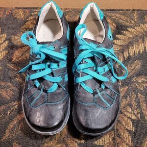 Super In Charcoal Grey and Teal Shoes- Size 41